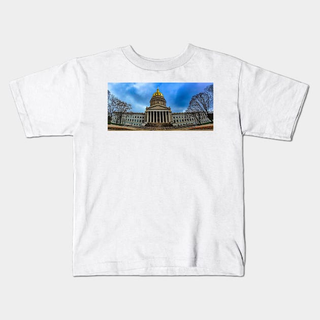 West Virginia State Capitol, Charleston Kids T-Shirt by BrianPShaw